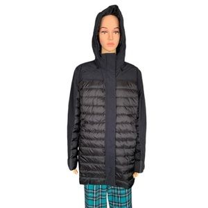 LANDSEND Women Petite Squall Down Insulated Warm Winter Coat Attached Hood Black